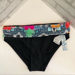 NWT Into the Bleu Black Bikini Bottom Fold Over 6